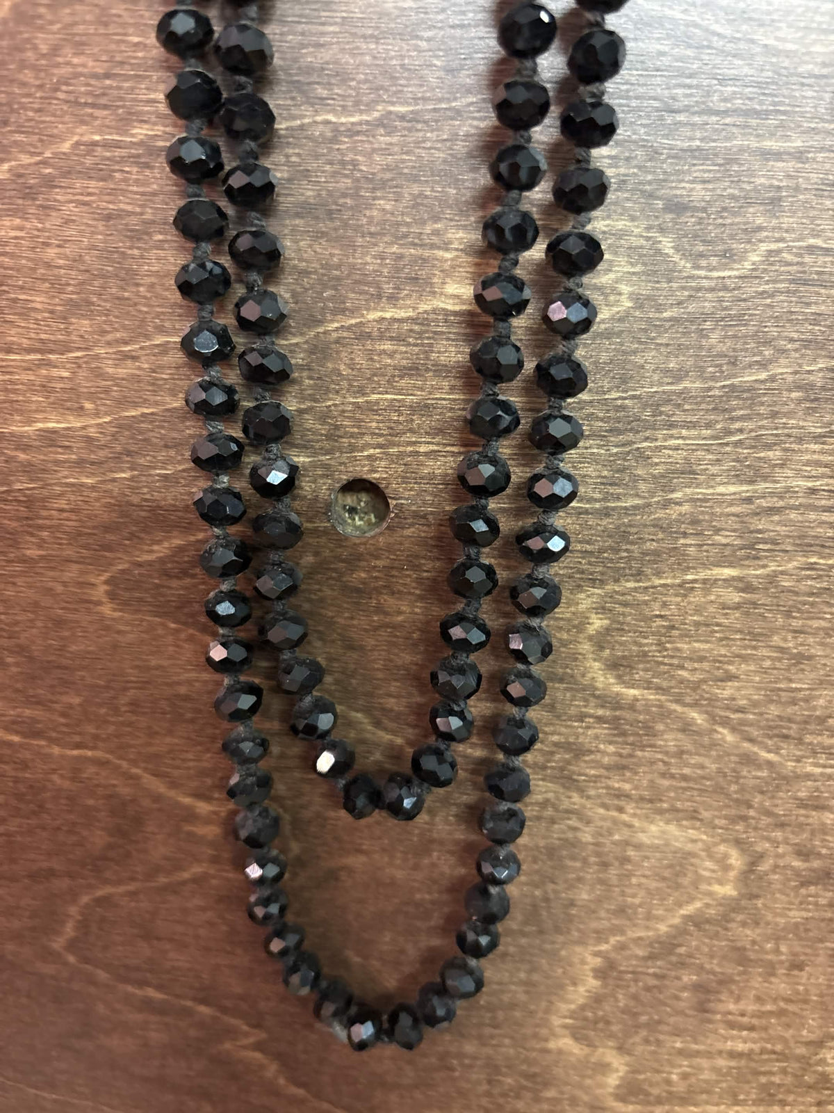 Black Faceted Beaded Necklace