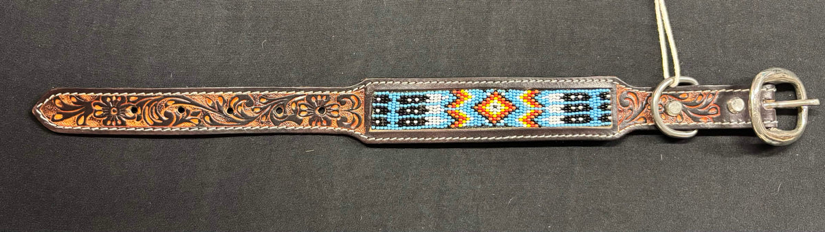 Western Tooled Leather Small Dog Collars