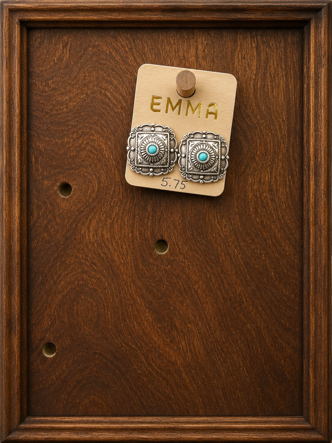 Concho Earrings with Turquoise
