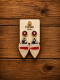 Patriotic Dangle Beaded Earrings
