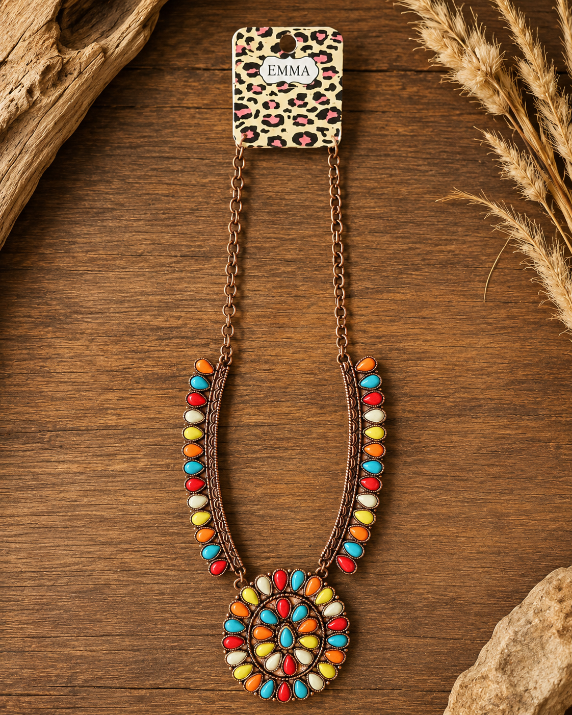 Squash Blossom Multicolor Necklace