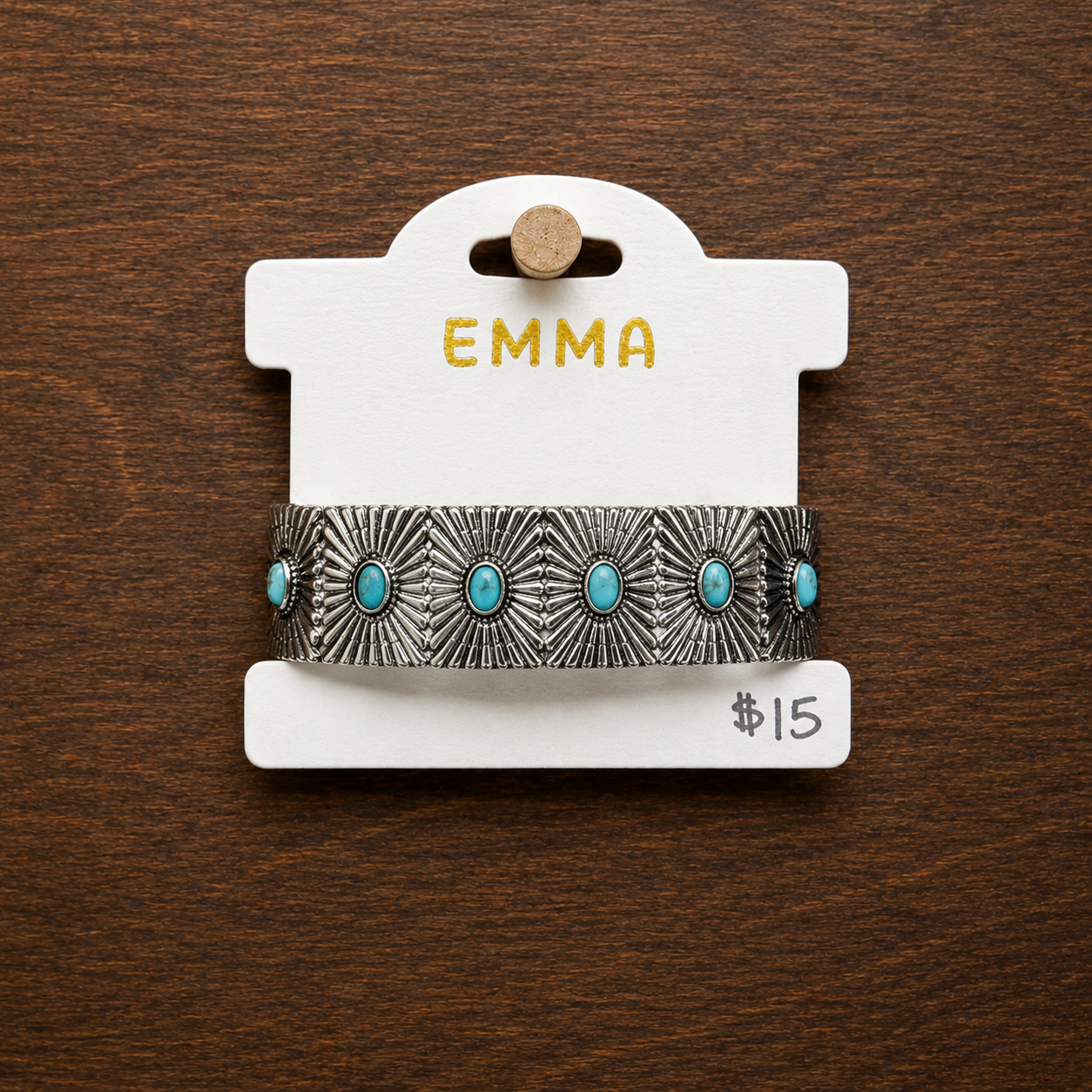 Sunburst Squash Blossom Bracelet with Silver