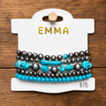 Stacked Squash Blossom Bracelets Ivory with Silver